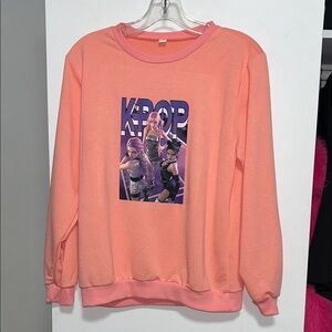 Peach K-Pop Graphic Sweatshirt